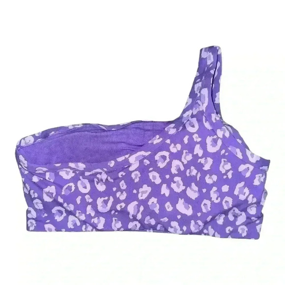 All In Motion Purple Leopard Print Asymmetrical Bra, XXL - Picture 3 of 6